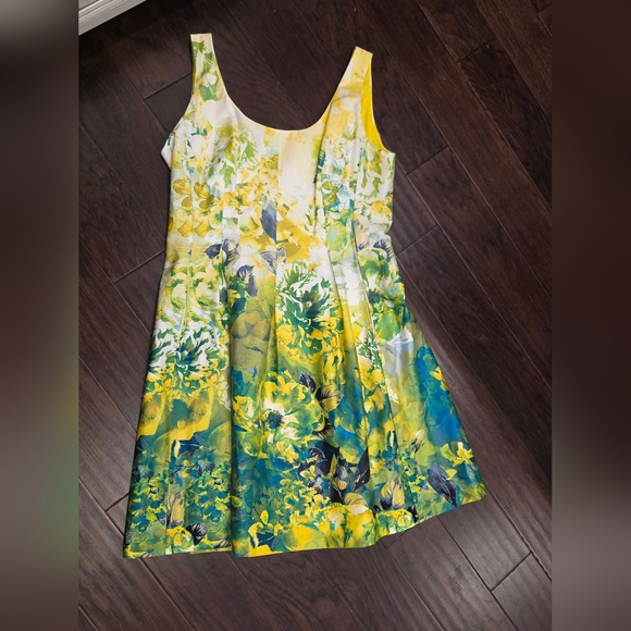 Nine West Floral Sleeveless Pleated  A-Line Midi Dress- Size 16 - Picture 11 of 12